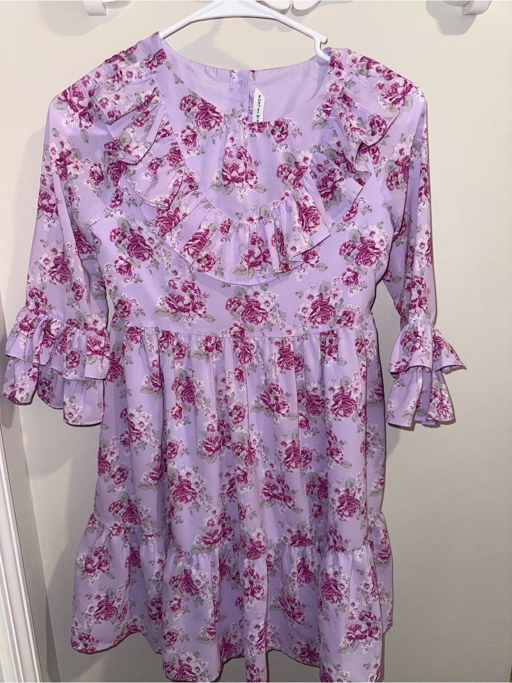 Janie and Jack Lavender Floral Ruffle Dress